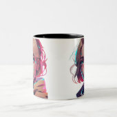 アニメマンガポップ・アートの愛好家顔キャラクター漫画 ツートーンマグカップ (中央)