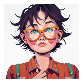 アニメマンガポップ・アートの愛好家顔キャラクター漫画 フォトプリント           