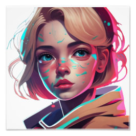 アニメマンガポップ・アートの愛好家顔キャラクター漫画 フォトプリント           