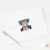 アニメマンガポップ・アートの愛好家顔笑キャラクター スクエアシール (封筒)