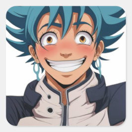 アニメマンガポップ・アートの愛好家顔笑キャラクター スクエアシール