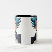 アニメマンガポップ・アートの愛好家顔笑キャラクター ツートーンマグカップ (中央)