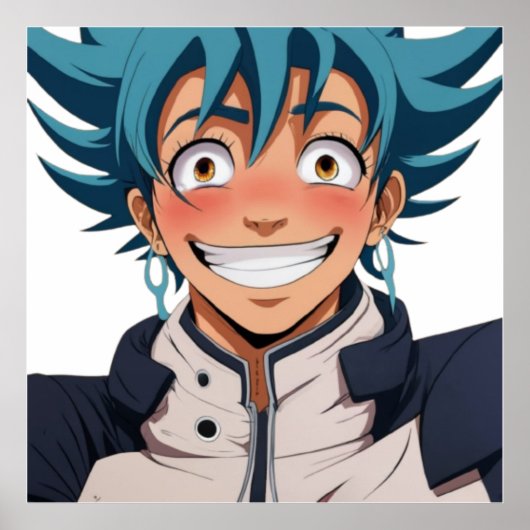 アニメマンガポップ・アートの愛好家顔笑キャラクター ポスター (正面)