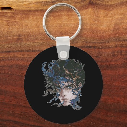 アニメマンガモチーフ青い目アートアニメ キーホルダー (正面)