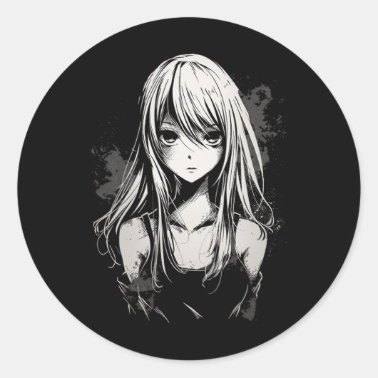 アニメマンガモチーフPixel Artアニメ ラウンドシール (正面)