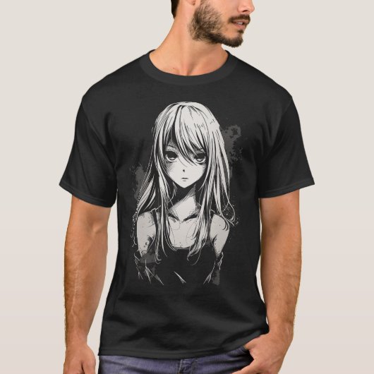 アニメマンガモチーフPixel Artアニメ Tシャツ (正面)