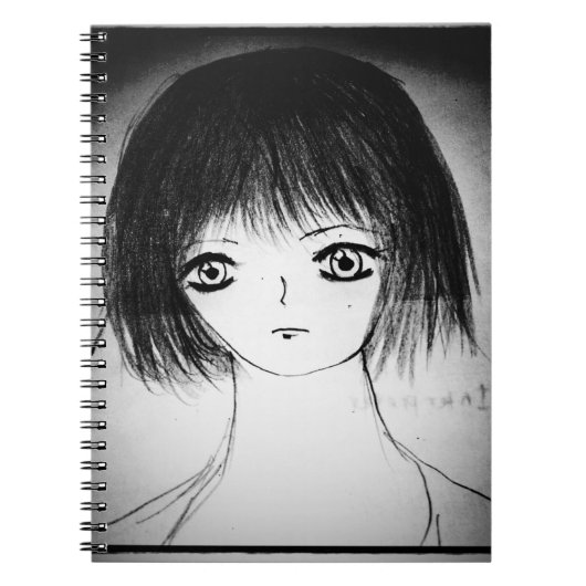アニメマンガ八重井スケッチかわいいアニメ女の子 ノートブック (正面)