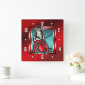 アニメマンガ吸血鬼ガールウォールクロック スクエア壁時計 (ホーム)