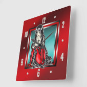 アニメマンガ吸血鬼ガールウォールクロック スクエア壁時計 (傾斜)