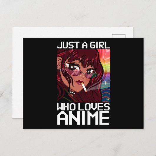 アニメマンガ喫煙たばこの女の子だけ ポストカード (正面/裏面)