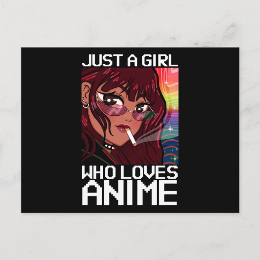 アニメマンガ喫煙たばこの女の子だけ ポストカード (正面)