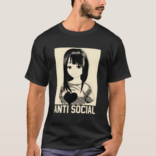 アニメマンガ美学日本のゴシック反社会的ティー Tシャツ (正面)