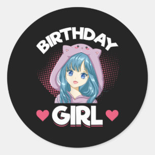 アニメマンガ誕生日ガール誕生日 ラウンドシール