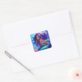 アニメマーメイドガールファンタジーアート スクエアシール (封筒)