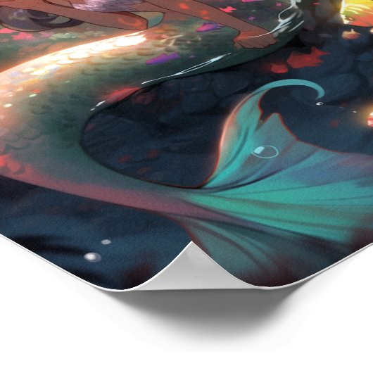 アニメマーメイドガールファンタジーアート ポスター (角)