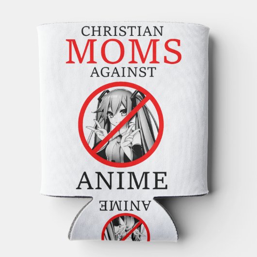 アニメミームに対するクリスチャンおもしろいママ 缶クーラー (裏面)