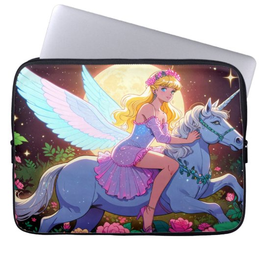 アニメユニコーン ラップトップスリーブ (正面)