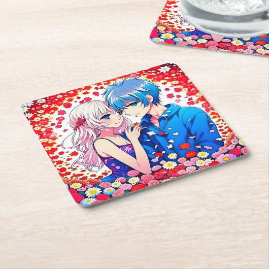 アニメユニークカップル結婚ズ スクエアペーパーコースター (アングル)