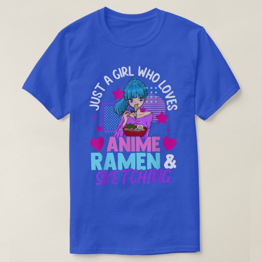 アニメラーメンが好きでスケッチ好きな女の子|過去記事 Tシャツ (デザイン正面)