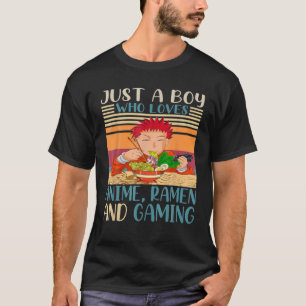 アニメラーメンとゲームレトロ Tシャツ