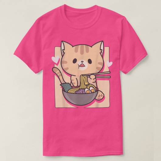 アニメラーメンねこオタク美学 Tシャツ (デザイン正面)