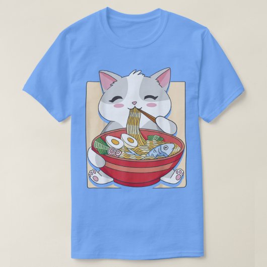 アニメラーメンねこオタク美学  Tシャツ (デザイン正面)
