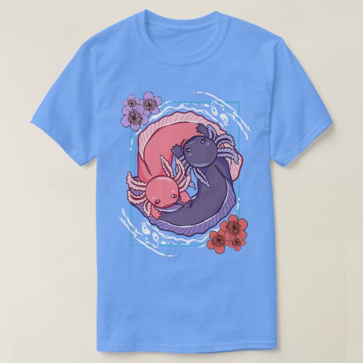 アニメラーメンや串が大好きなアニメアクソロトル和風 Tシャツ (デザイン正面)