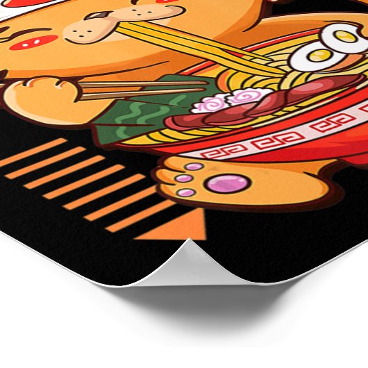 アニメラーメンや串地が大好きなアニメガール和風 ポスター (角)