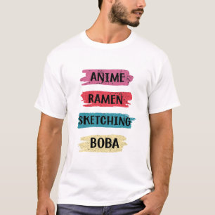 アニメラーメンスケッチ棒葉 Tシャツ