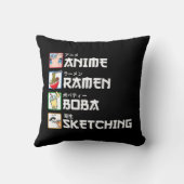 アニメラーメンボバ日本のスケッチマンガミルクティー クッション (裏面)
