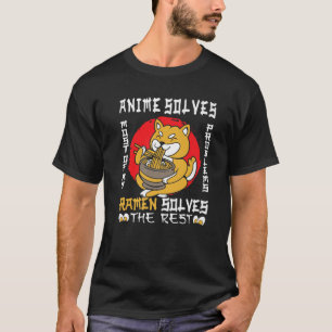 アニメラーメン柴犬 – アニメが一番解決 Tシャツ