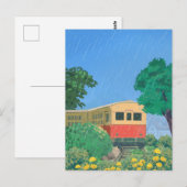 アニメロマンチックな雨と列車 ポストカード (正面/裏面)