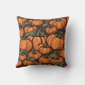 アニメーションかわいいカボチャのミニマル秋ハロウィーン クッション (裏面)