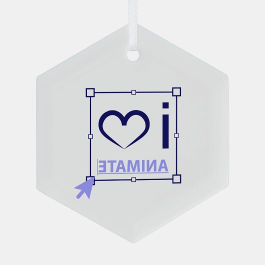 アニメーションが大好き ガラスオーナメント (裏面)