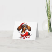 アニメーションのダックスシュントのクリスマスカード カード (正面)