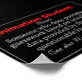 アニメーションの学生おもしろい定義 ポスター (角)