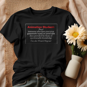 アニメーションの学生おもしろい定義 Tシャツ