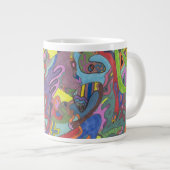 アニメーションカラー、オリジナル抽象芸術 ジャンボコーヒーマグカップ (正面右)