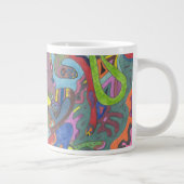 アニメーションカラー、オリジナル抽象芸術 ジャンボコーヒーマグカップ (右)