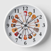 アニメーションギターのバックグランドラウンドクロック 壁時計 (正面)