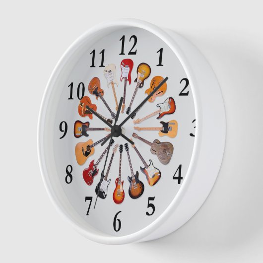 アニメーションギターのバックグランドラウンドクロック 壁時計 (傾斜)