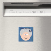 アニメーションデジタルアートパパ顔グレーヘア マグネット (インサイチュ (食洗機))