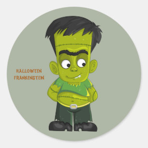 アニメーションハロウィンフランケンシュタイン ラウンドシール