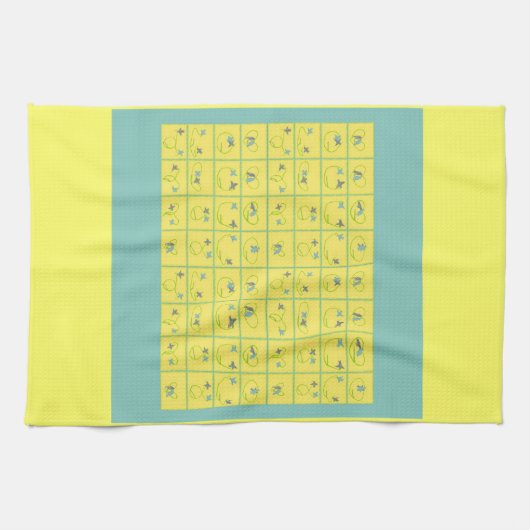 アニメーションファンシーフライトの鳥のキスをするキッチンタオル キッチンタオル (横)