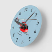 アニメーションヘリコプター ラウンド壁時計 (傾斜)