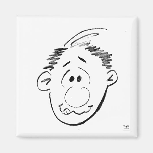 アニメーションマン顔感情顔 マグネット (正面)