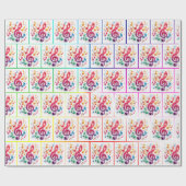 アニメーション付きレインボーミュージカル顔 ラッピングペーパー (フラット)