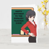 アニメーション先生誕生日カード カード (黄色い花)