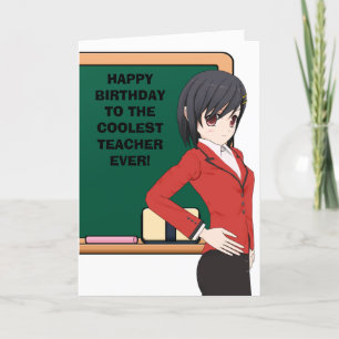 アニメーション先生誕生日カード カード