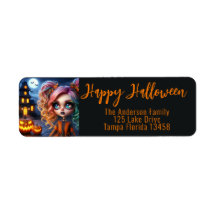 アニメーション女の子、幽霊のよく出る家、カボチャ